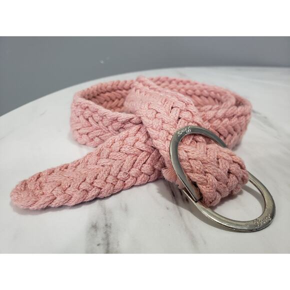Levis Belt D Ring Woven Braided Fabric Vintage y2k 90s‎ 2000s light pink belt - Picture 1 of 4